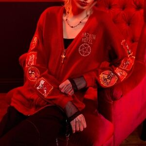 Hazbin Hotel Character Patch Girls Zipper Cardigan
